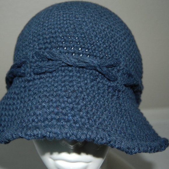 NEW Handmade Spring Sun Hat, Denim Blue main image 5